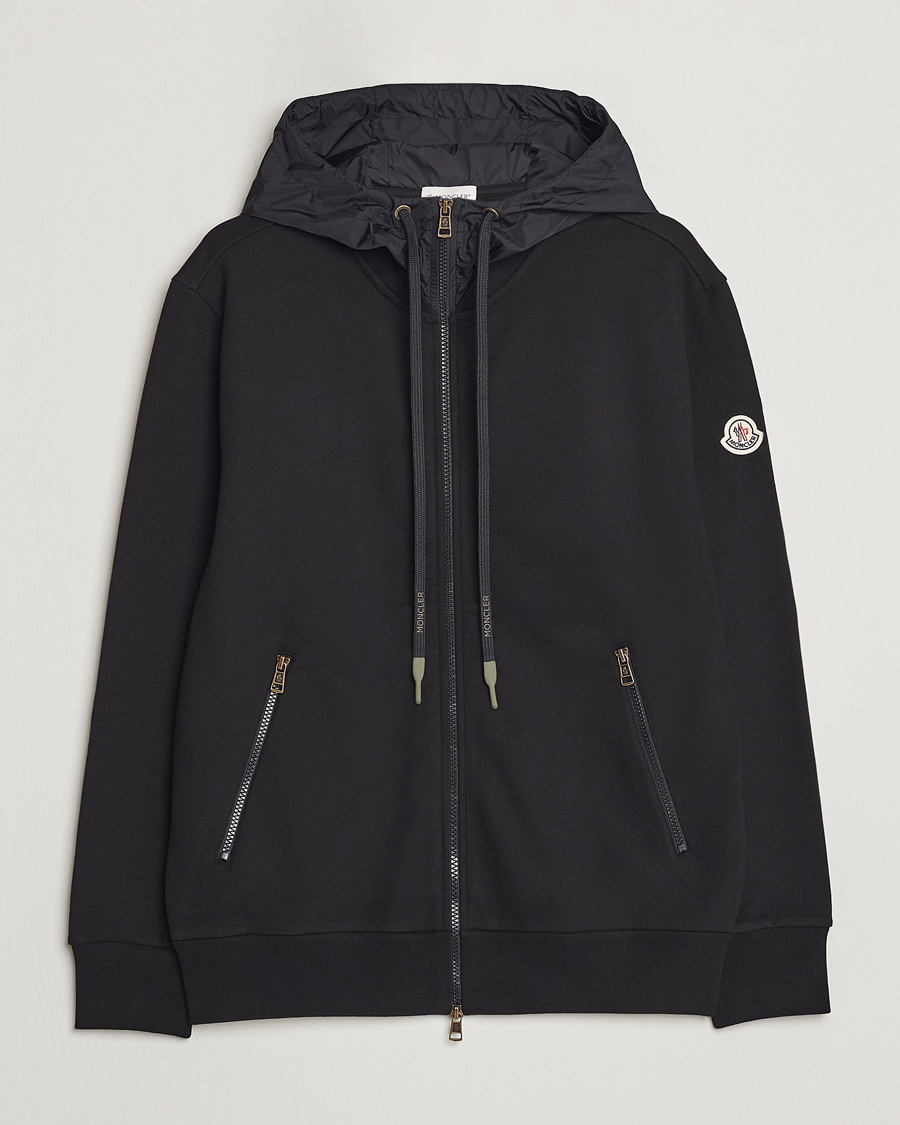 Uomini | Maglieria | Moncler | Hooded Zip Cardigan Black