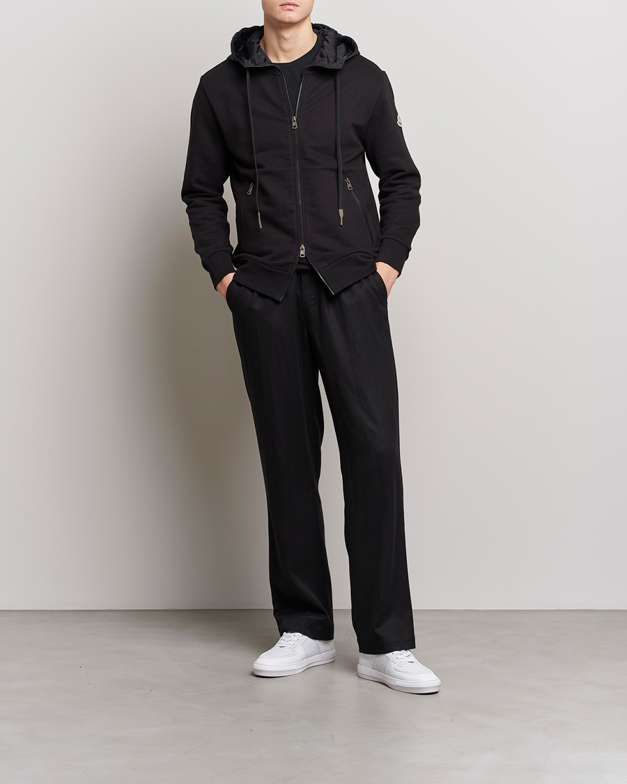 Uomini | Maglieria | Moncler | Hooded Zip Cardigan Black