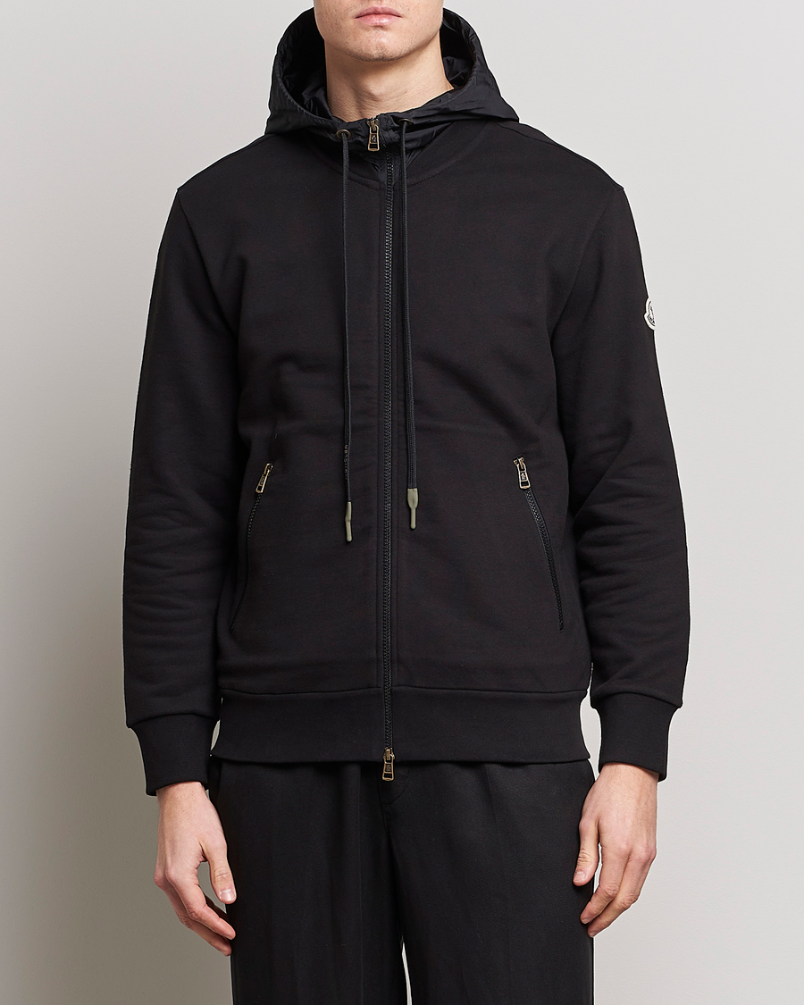 Uomini | Maglieria | Moncler | Hooded Zip Cardigan Black