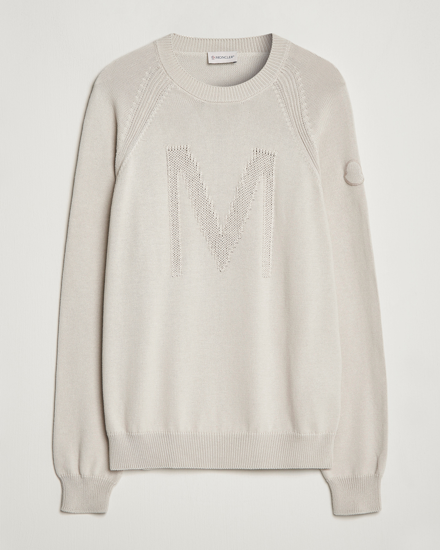 Uomini | Maglieria | Moncler | Embroidered Sweater Beige