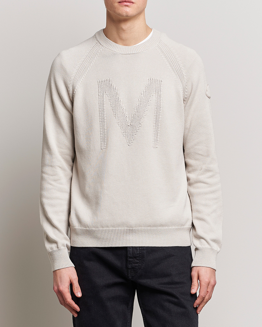 Uomini | Maglieria | Moncler | Embroidered Sweater Beige