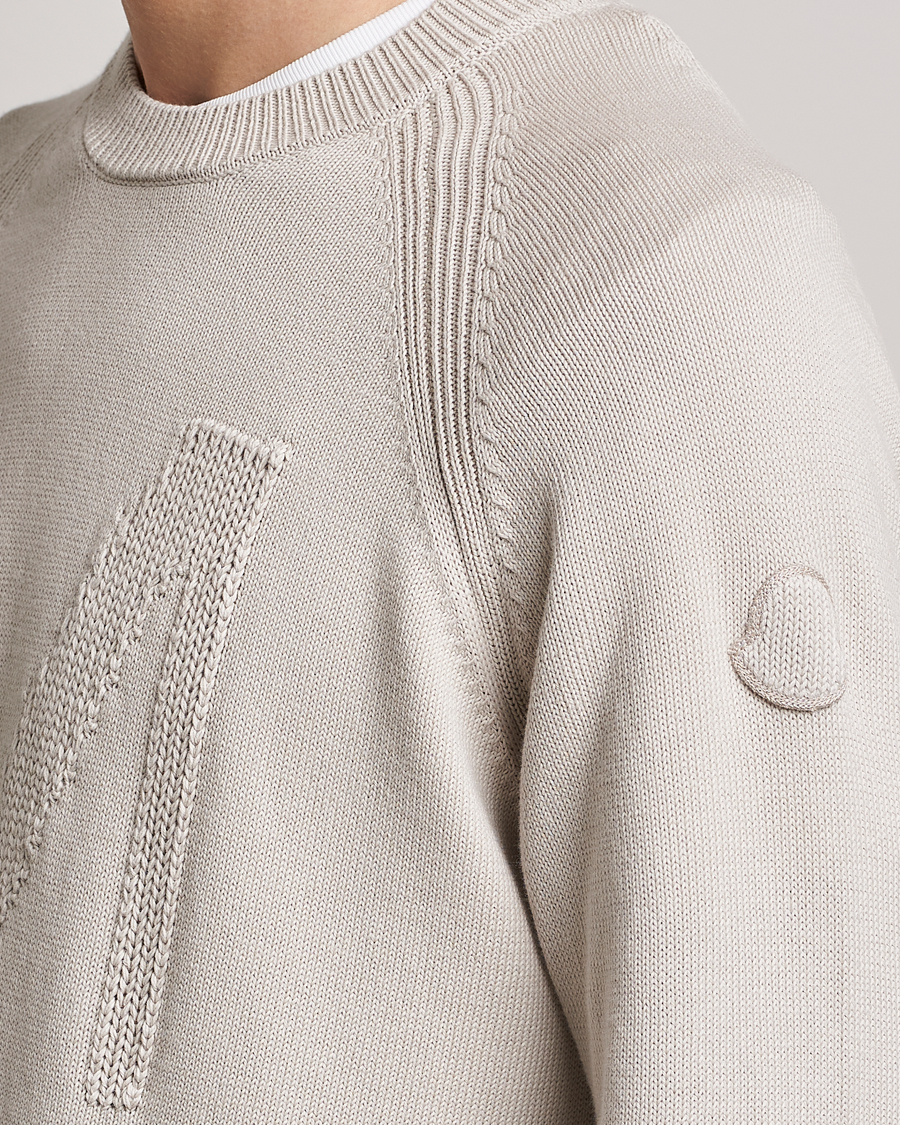 Uomini | Maglieria | Moncler | Embroidered Sweater Beige