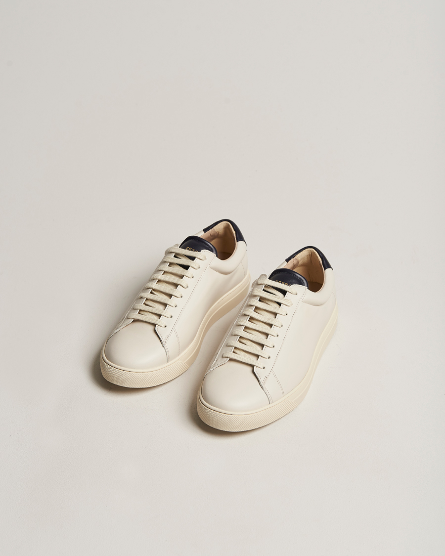 Uomini | Zespà ZSP4 Nappa Leather Sneakers Off White/Navy | Zespà | ZSP4 Nappa Leather Sneakers Off White/Navy