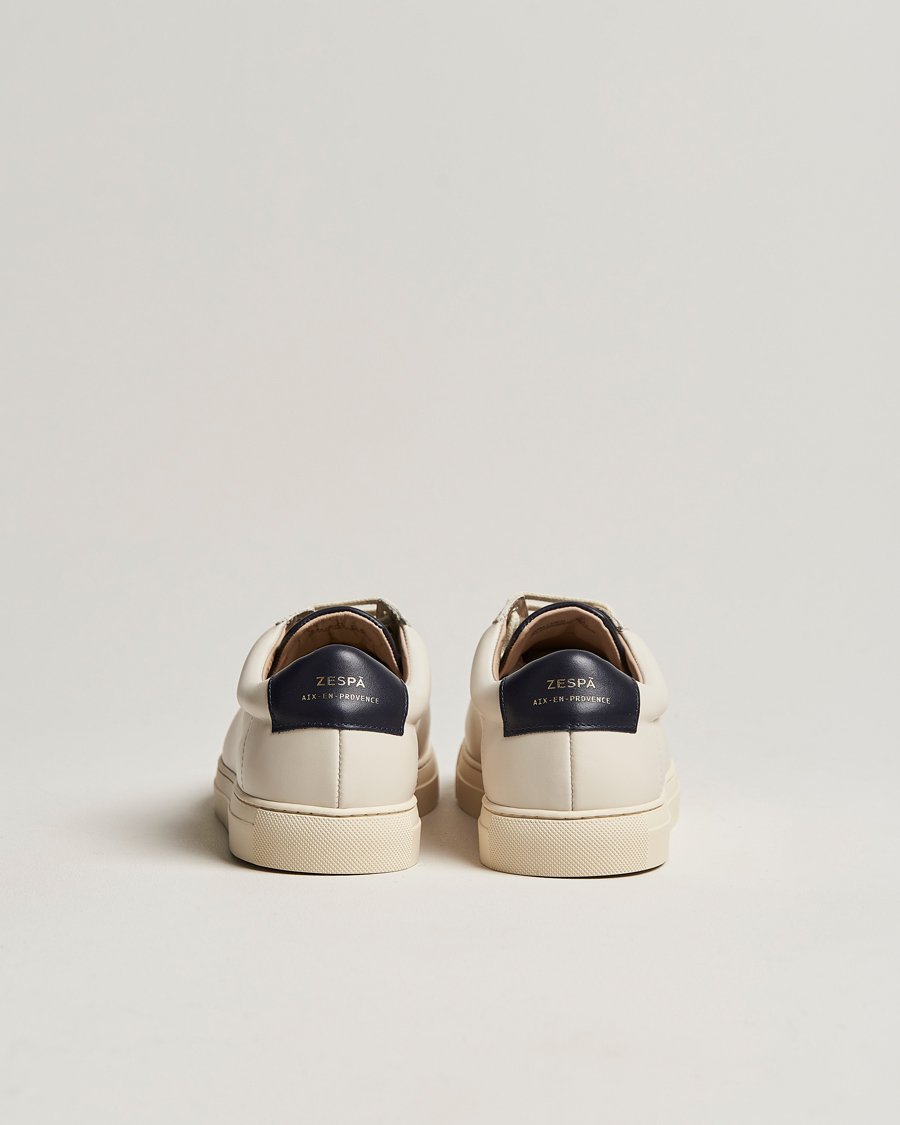 Uomini | Zespà ZSP4 Nappa Leather Sneakers Off White/Navy | Zespà | ZSP4 Nappa Leather Sneakers Off White/Navy