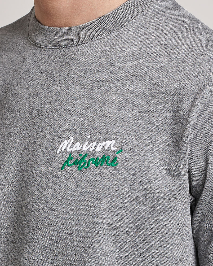 Uomini | T-shirt | Maison Kitsuné | Mini Handwriting Tee Grey Melange
