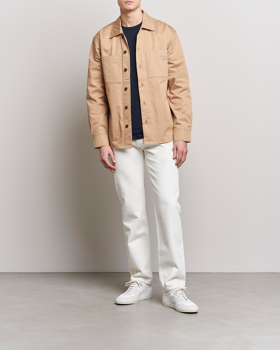 Uomini | Giacche | Maison Kitsuné | Cotton Shirt Jacket Beige