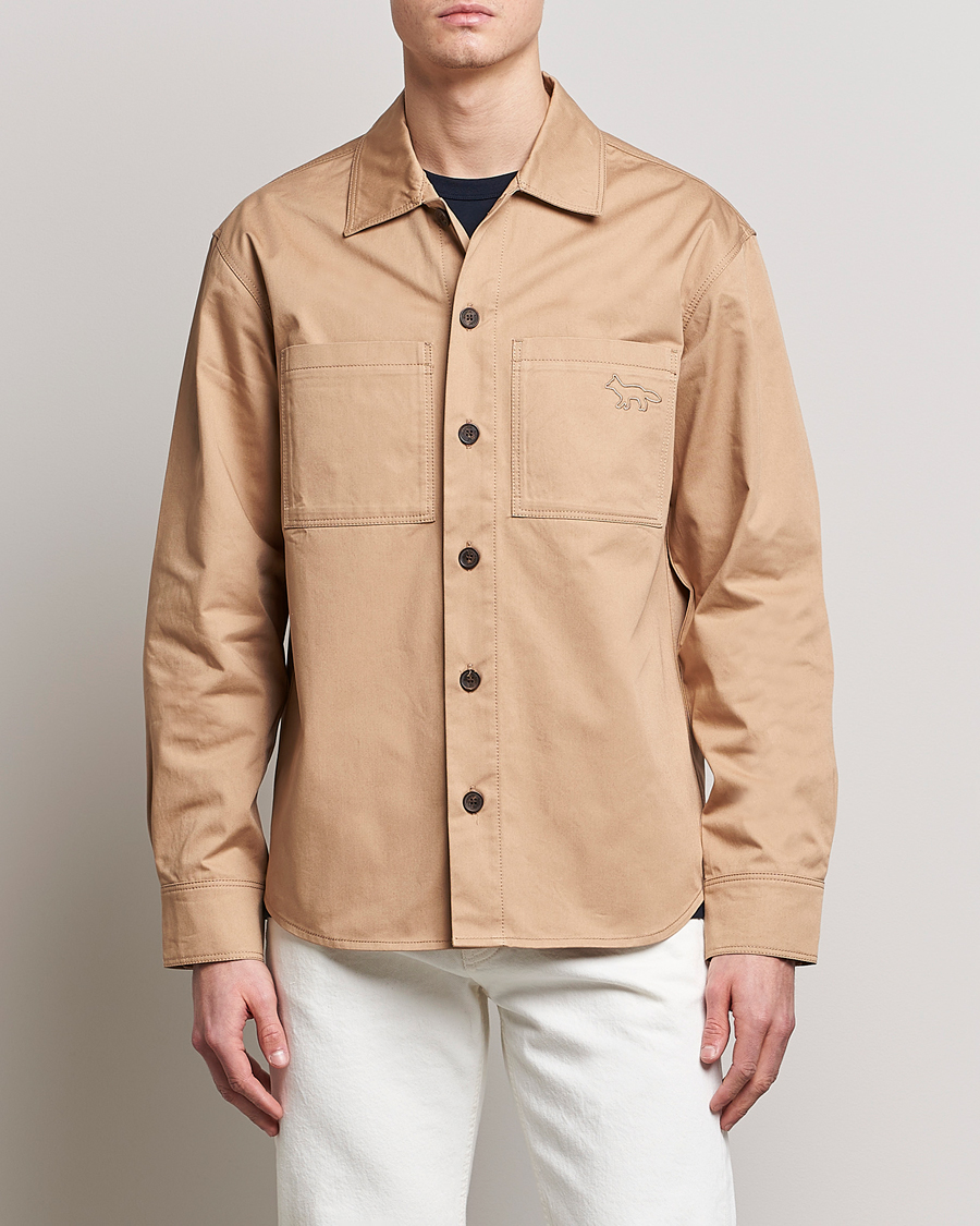 Uomini | Giacche | Maison Kitsuné | Cotton Shirt Jacket Beige
