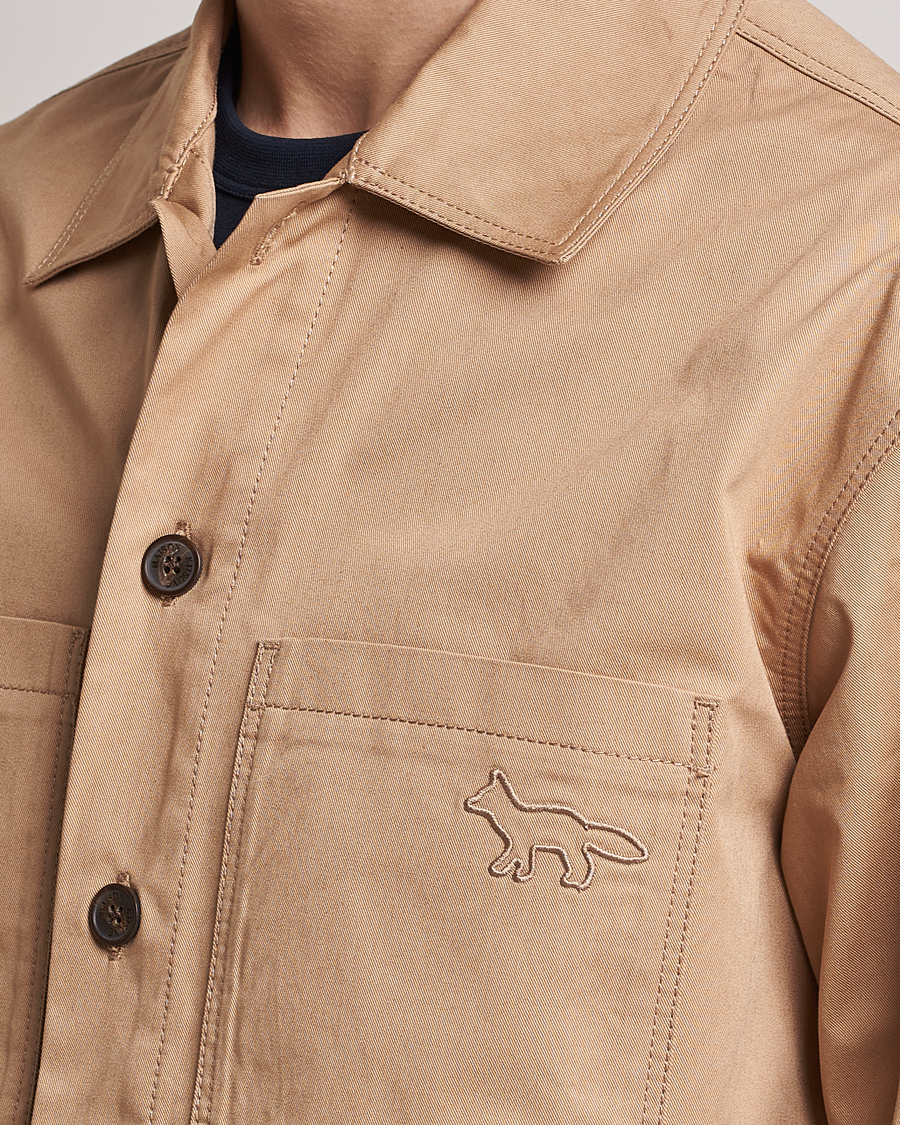 Uomini | Giacche | Maison Kitsuné | Cotton Shirt Jacket Beige