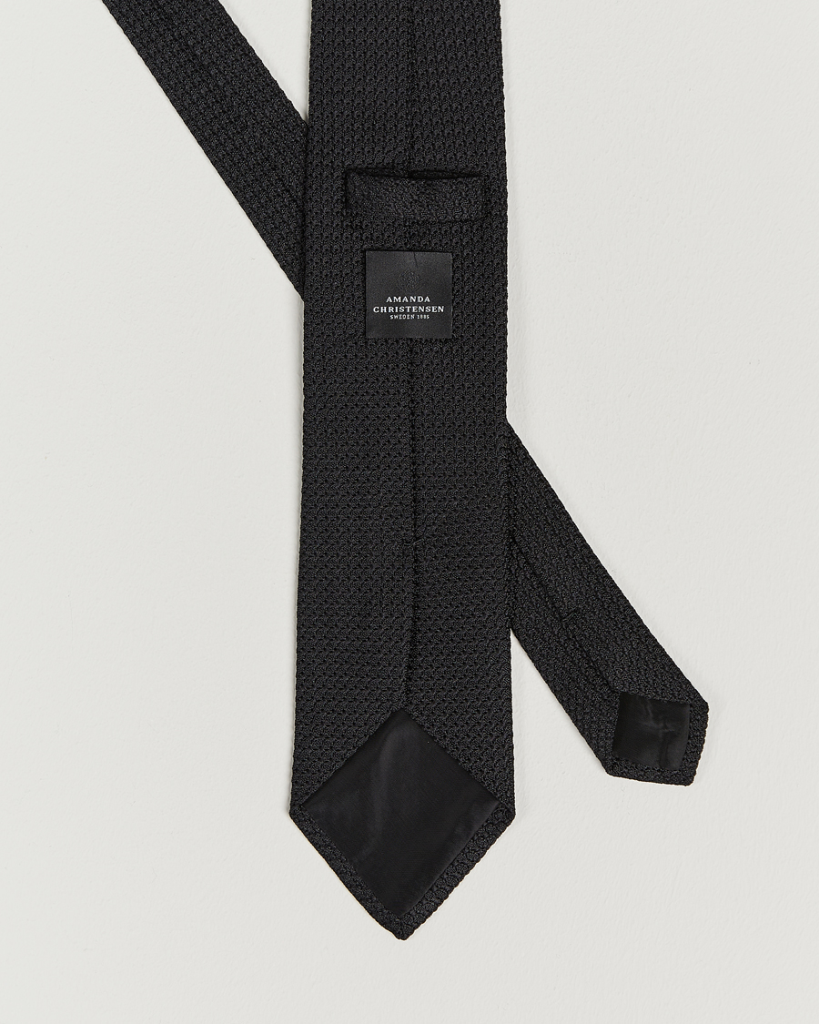 Uomini | Cravatte | Amanda Christensen | Silk Grenadine 8 cm Tie Black