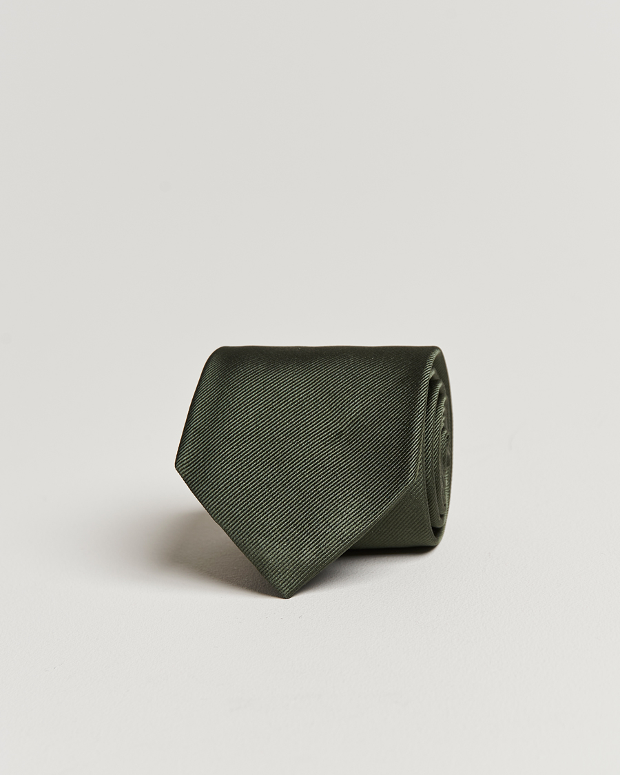 Uomini | Cravatte | Amanda Christensen | Plain Classic Tie 8 cm Olive