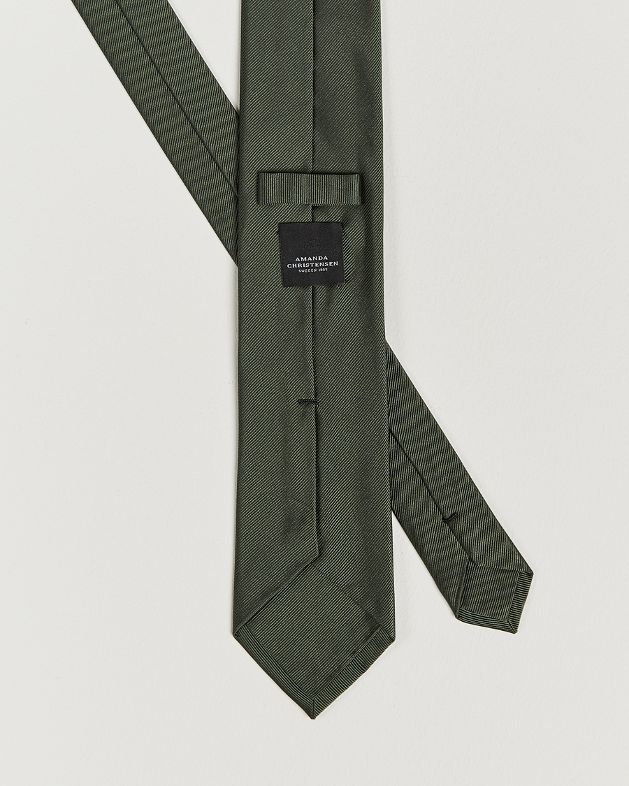 Uomini | Cravatte | Amanda Christensen | Plain Classic Tie 8 cm Olive