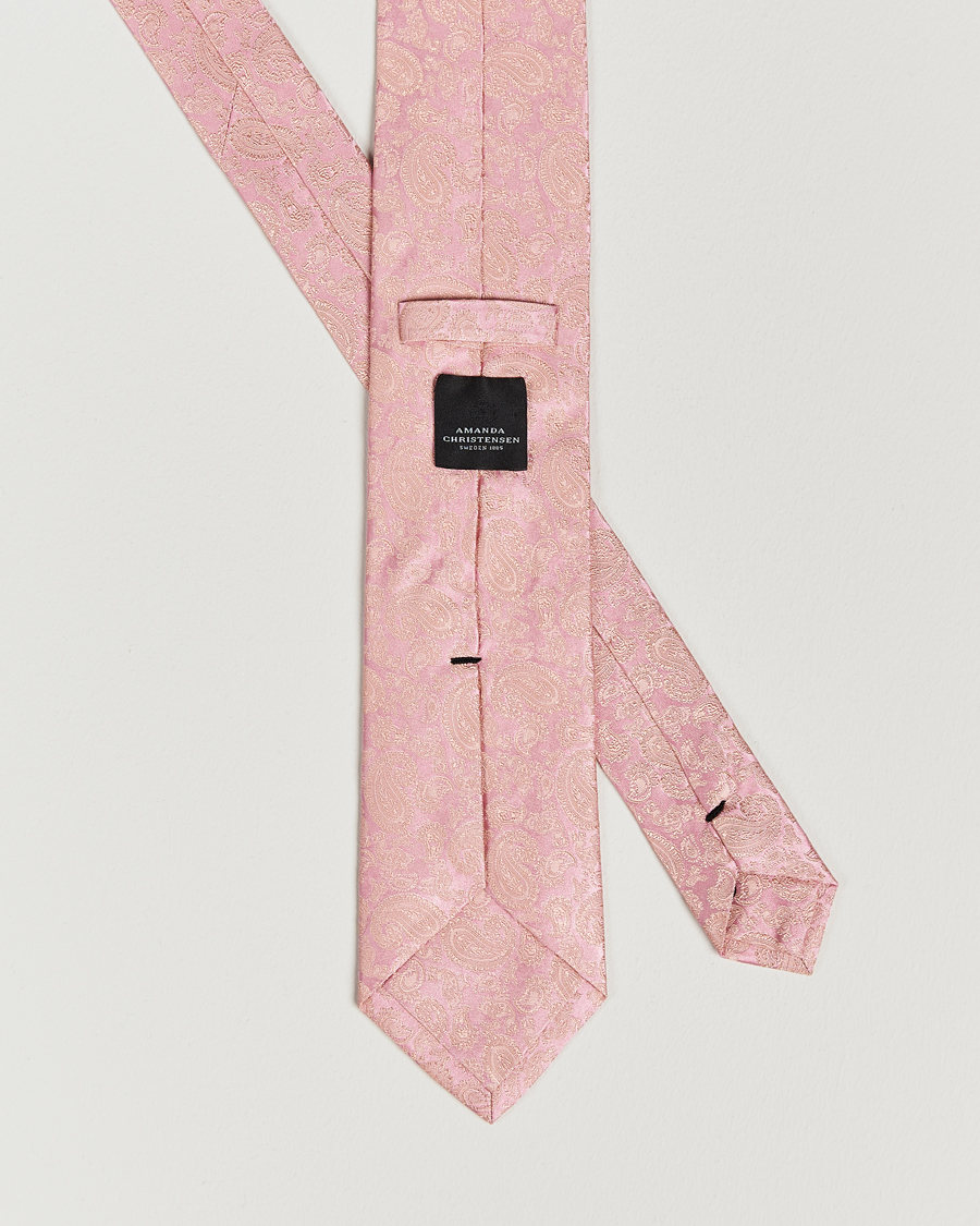 Uomini | Cravatte | Amanda Christensen | Silk Tonal Paisley Tie 8 cm Powder Pink