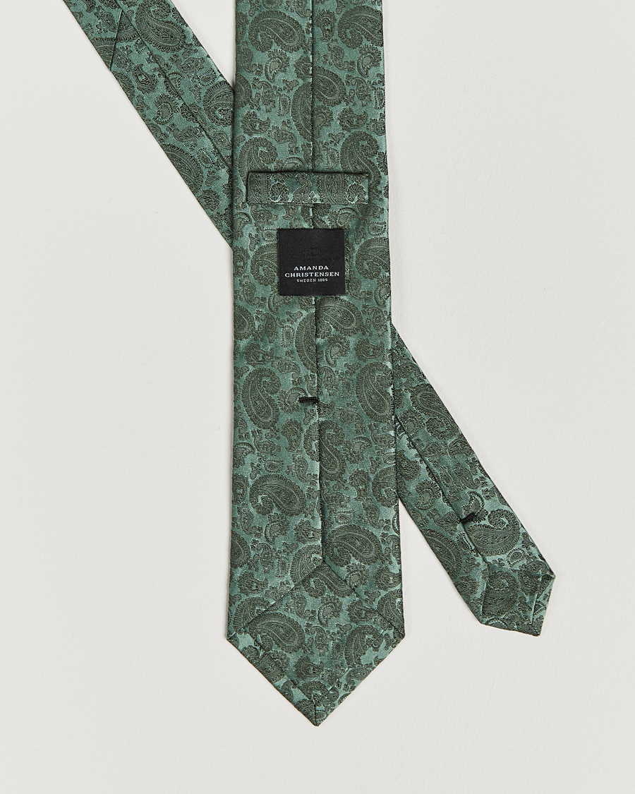 Uomini | Cravatte | Amanda Christensen | Silk Tonal Paisley Tie 8 cm Olive