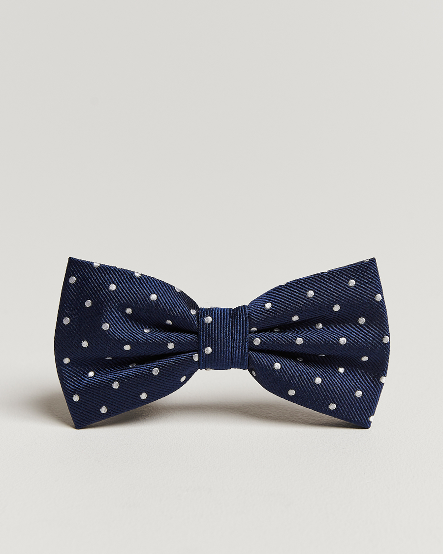 Uomini | Amanda Christensen Dot Pre Tie Silk Navy/White | Amanda Christensen | Dot Pre Tie Silk Navy/White