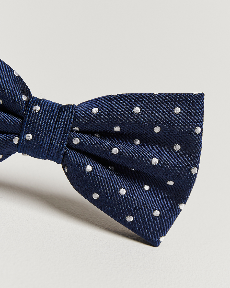 Uomini | Amanda Christensen Dot Pre Tie Silk Navy/White | Amanda Christensen | Dot Pre Tie Silk Navy/White