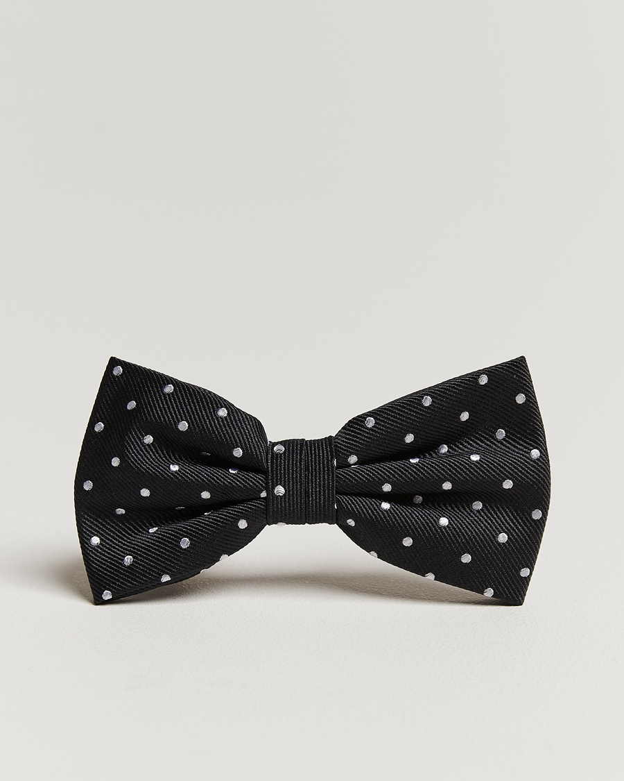 Uomini | Amanda Christensen Dot Pre Tie Silk Black/White | Amanda Christensen | Dot Pre Tie Silk Black/White