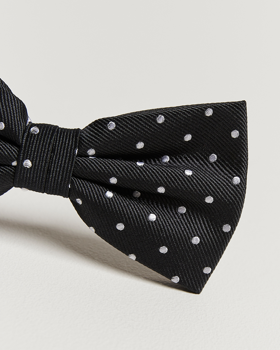Uomini | Amanda Christensen Dot Pre Tie Silk Black/White | Amanda Christensen | Dot Pre Tie Silk Black/White