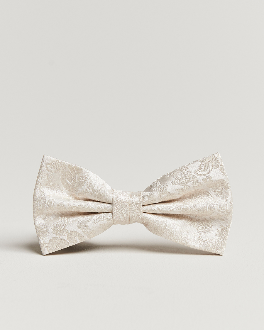 Uomini | Amanda Christensen Tonal Paisley Pre Tie Silk Cream | Amanda Christensen | Tonal Paisley Pre Tie Silk Cream