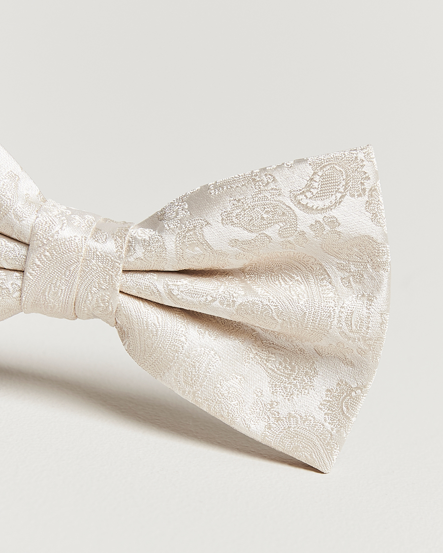 Uomini | Amanda Christensen Tonal Paisley Pre Tie Silk Cream | Amanda Christensen | Tonal Paisley Pre Tie Silk Cream