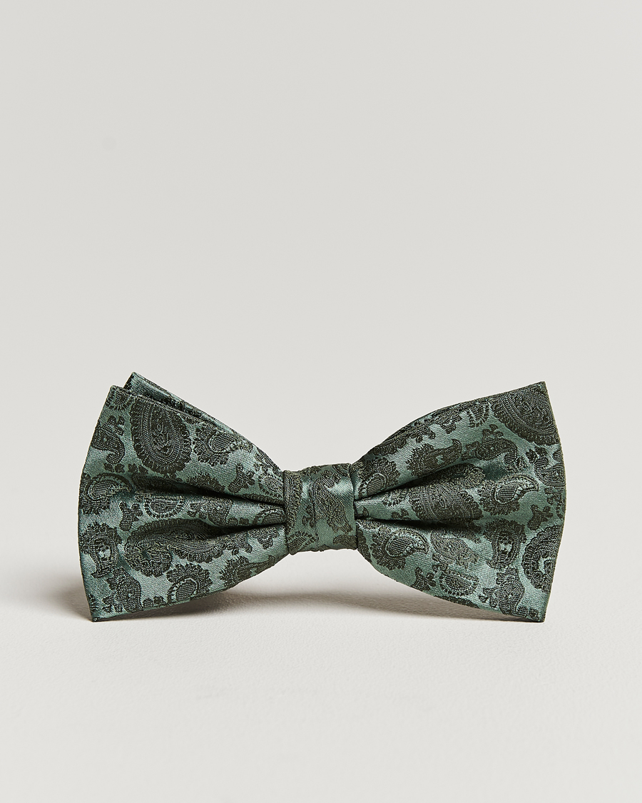 Uomini | Papillon | Amanda Christensen | Tonal Paisley Pre Tie Silk Olive