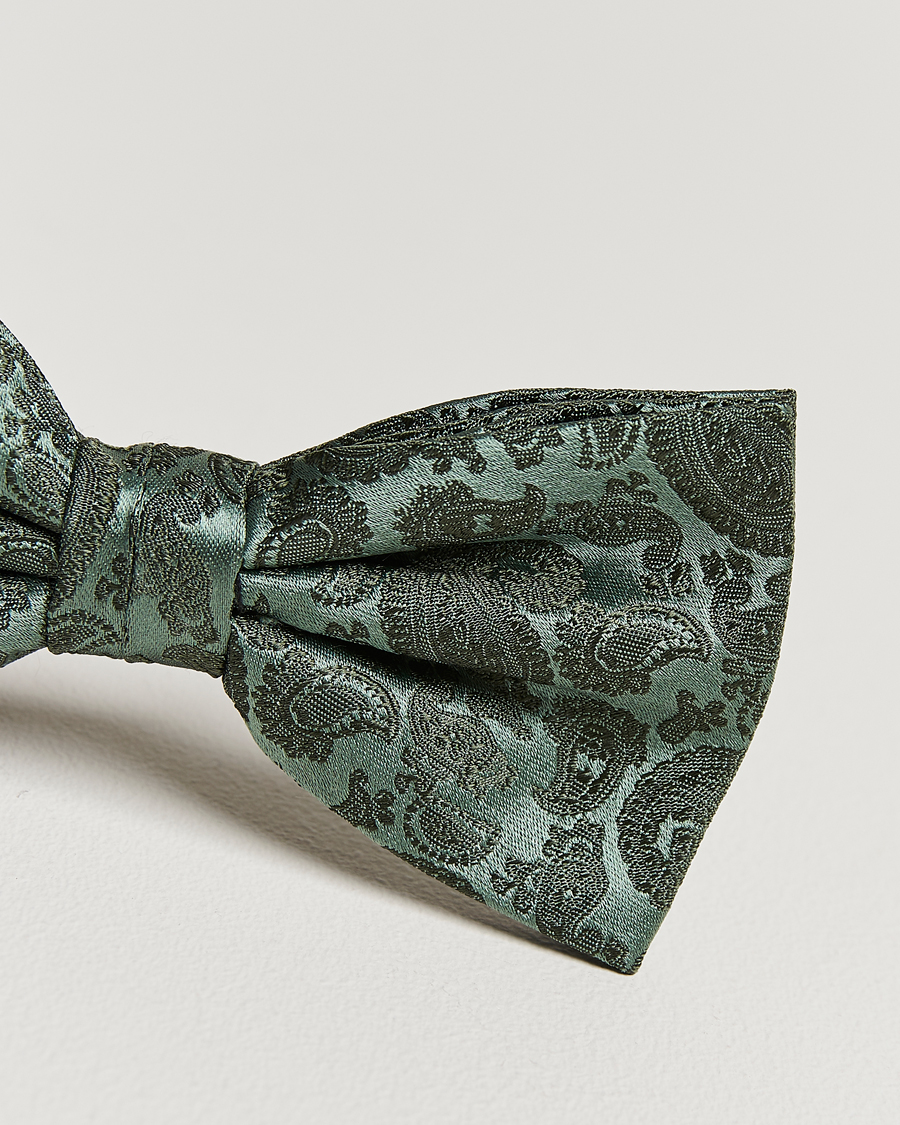 Uomini | Papillon | Amanda Christensen | Tonal Paisley Pre Tie Silk Olive