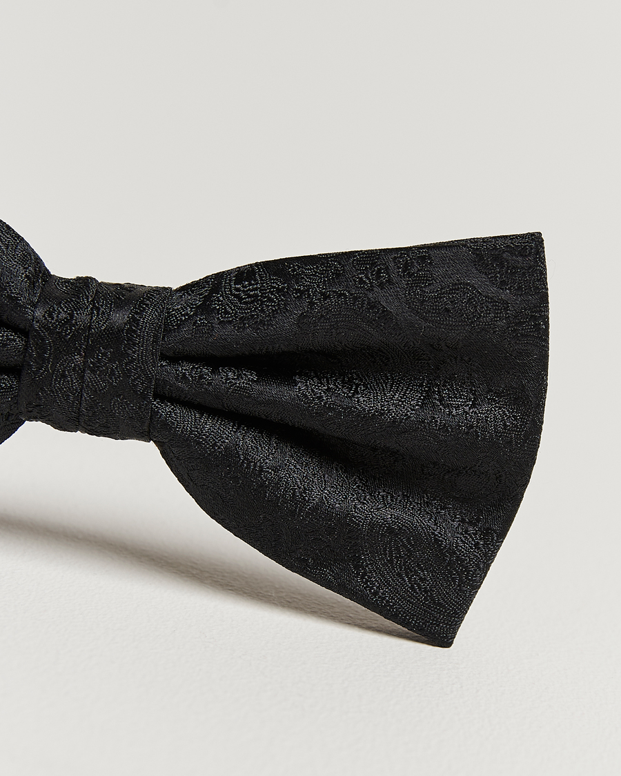 Uomini | Amanda Christensen Tonal Paisley Pre Tie Silk Black | Amanda Christensen | Tonal Paisley Pre Tie Silk Black