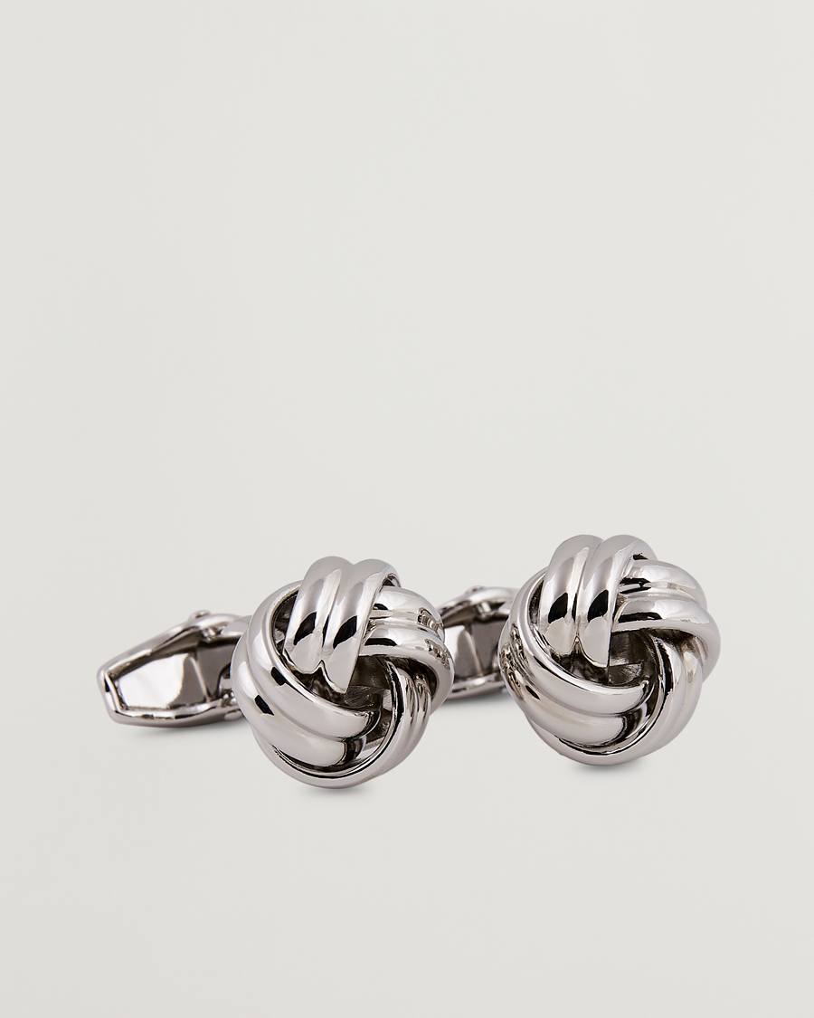 Uomini | Gemelli | Amanda Christensen | Knot Cufflink & Shirt Studs Set Silver