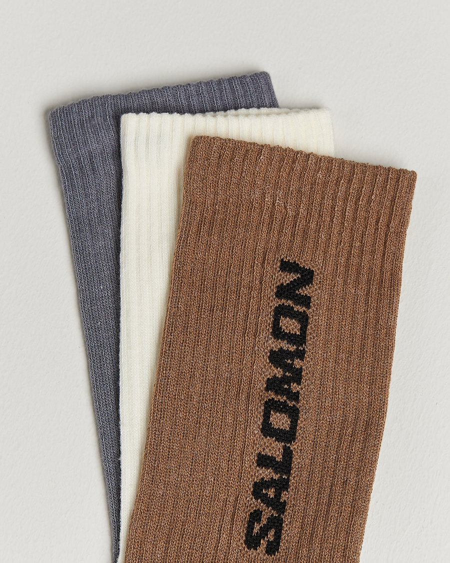 Uomini | Biancheria intima | Salomon | Everyday Crew 3-Pack Socks Grey/White/Beige