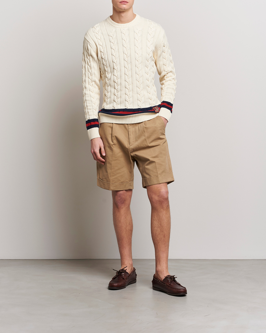 Uomini | Pantaloncini | Baracuta | Gabardine Chino Shorts Tan