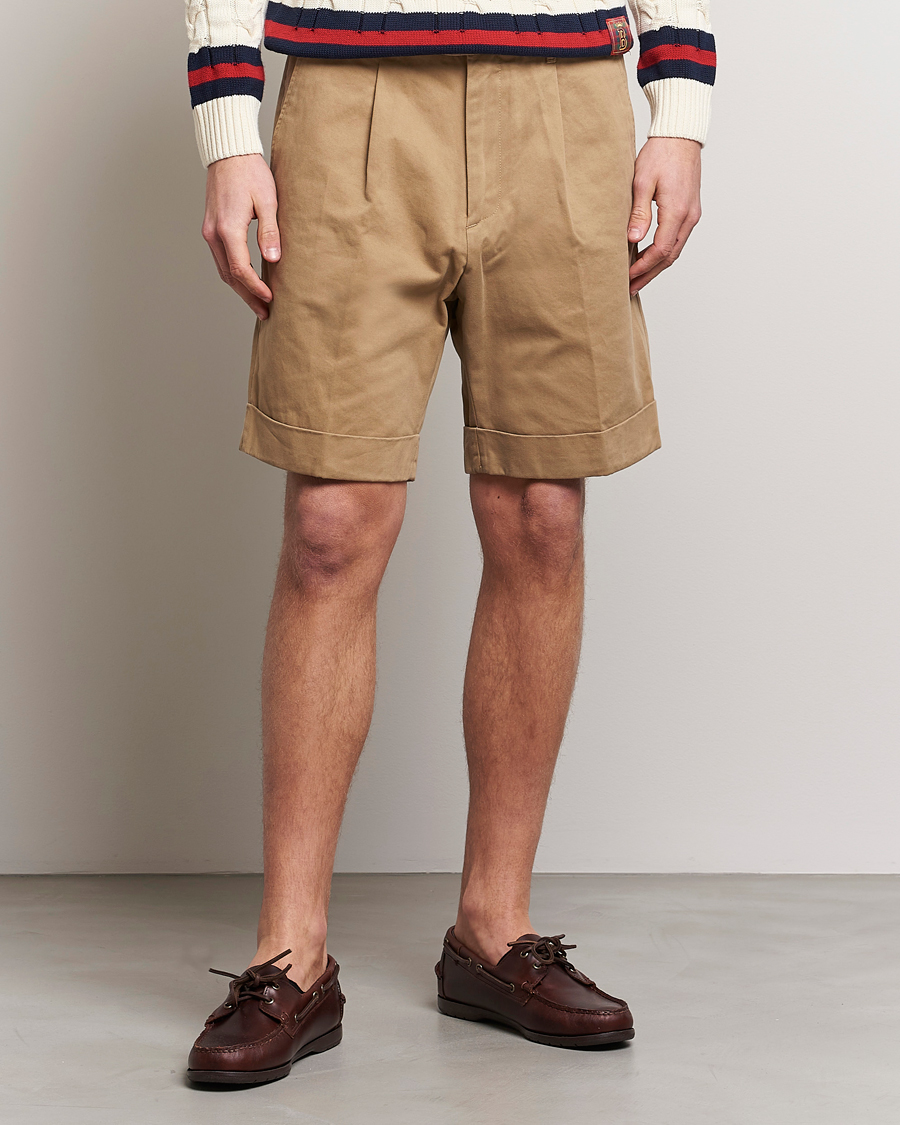 Uomini | Pantaloncini | Baracuta | Gabardine Chino Shorts Tan