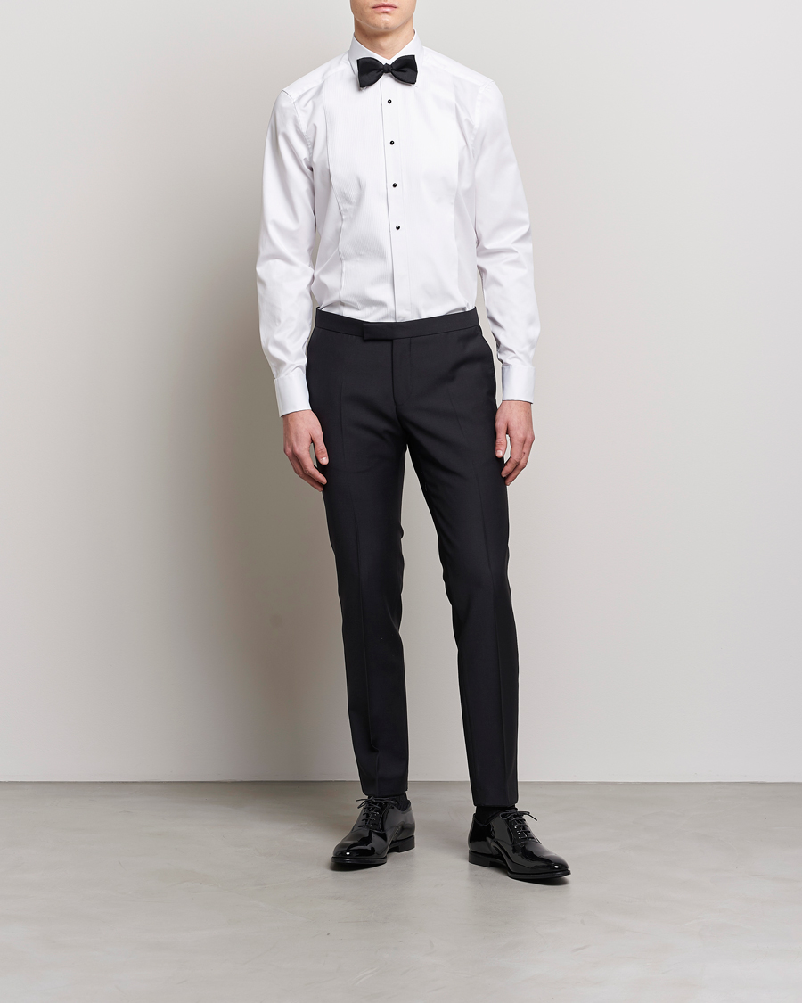 Uomini | Camicie | Stenströms | Slimline Open Smoking Shirt White