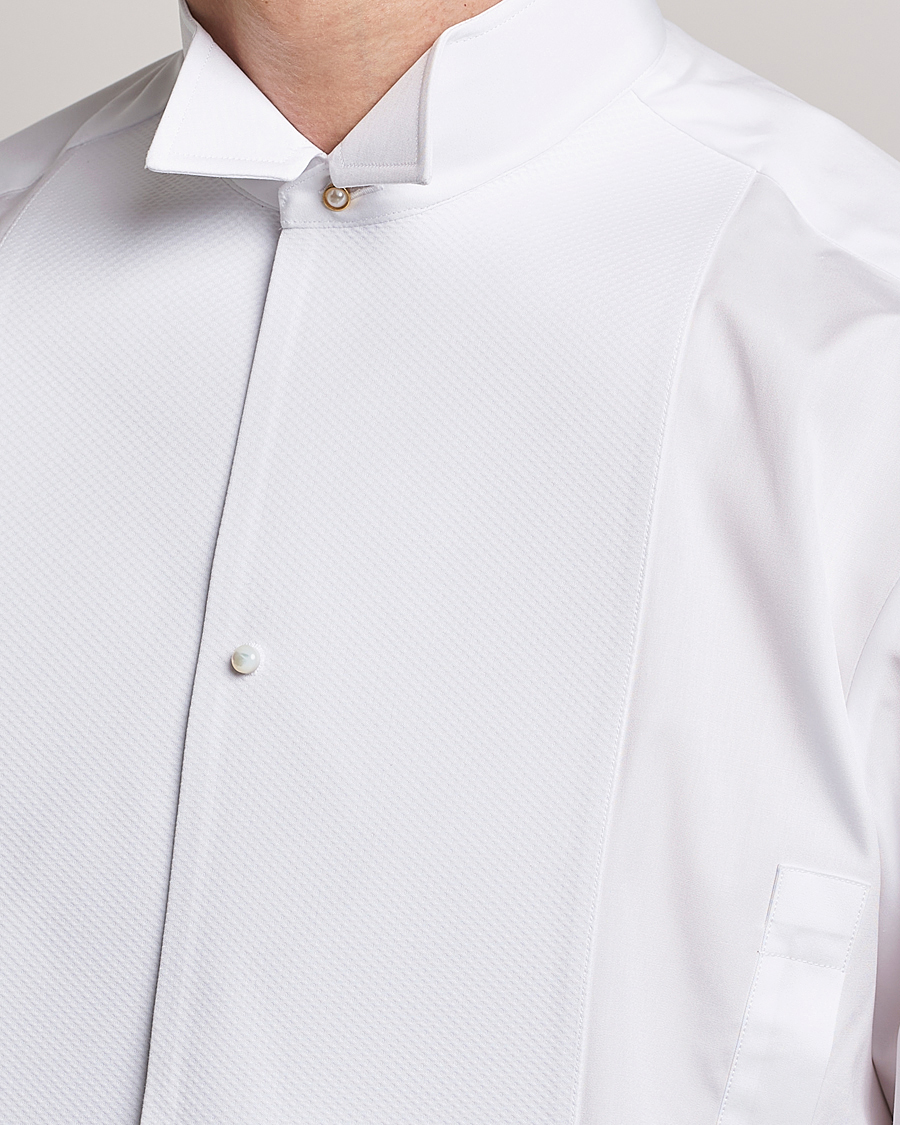 Uomini | Camicie | Stenströms | Fitted Body XL Sleeve Stand Up Collar Evening Shir White