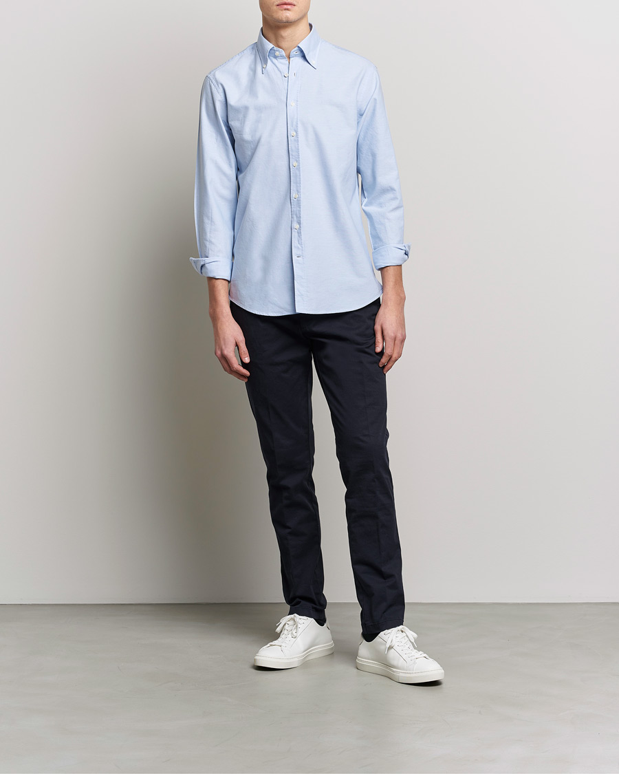 Uomini | Camicie | Stenströms | Fitted Body Oxford Shirt Light Blue