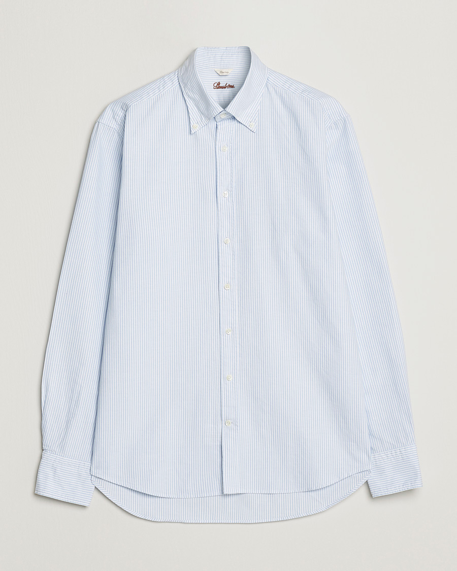 Uomini | Camicie | Stenströms | Fitted Body Oxford Shirt Blue/White