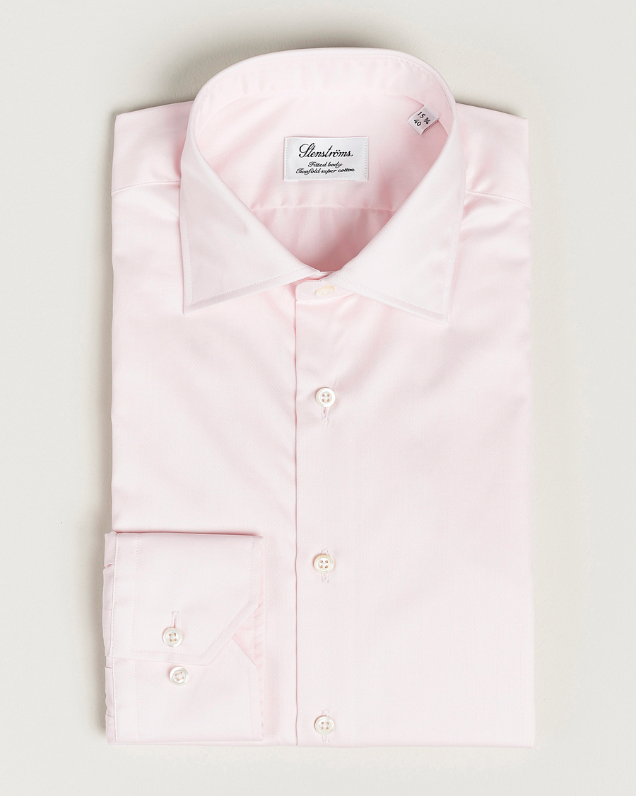 Uomini | Camicie | Stenströms | Fitted Body Cut Away Shirt Pink