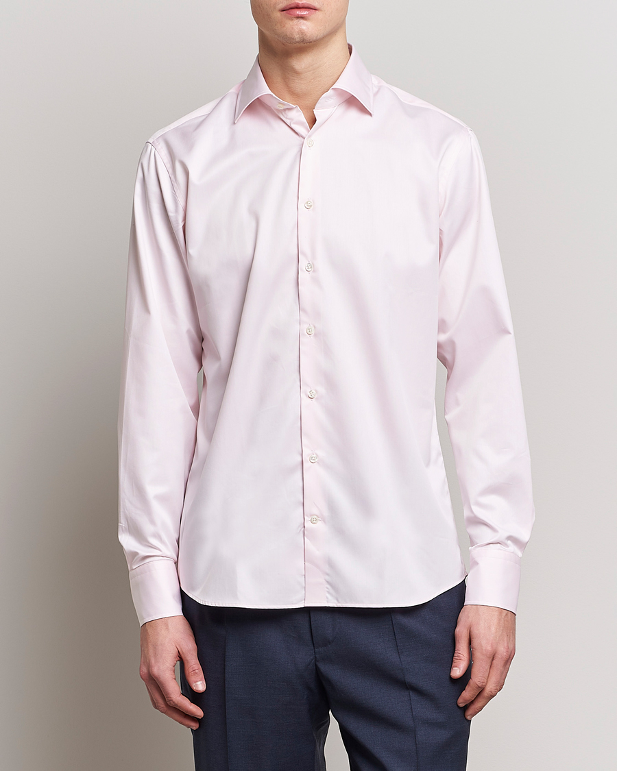 Uomini | Camicie | Stenströms | Fitted Body Cut Away Shirt Pink