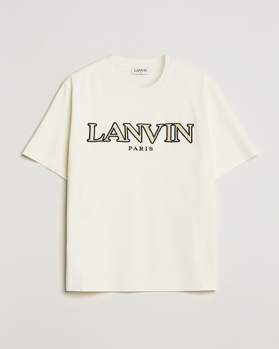 Uomini | T-shirt | Lanvin | Curb Embroidered Logo T-Shirt Milk
