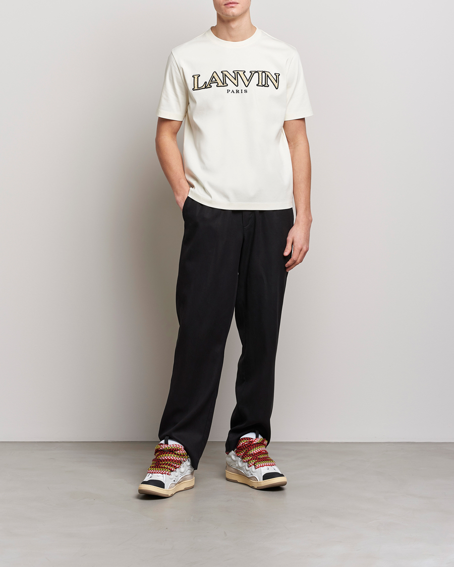 Uomini | T-shirt | Lanvin | Curb Embroidered Logo T-Shirt Milk