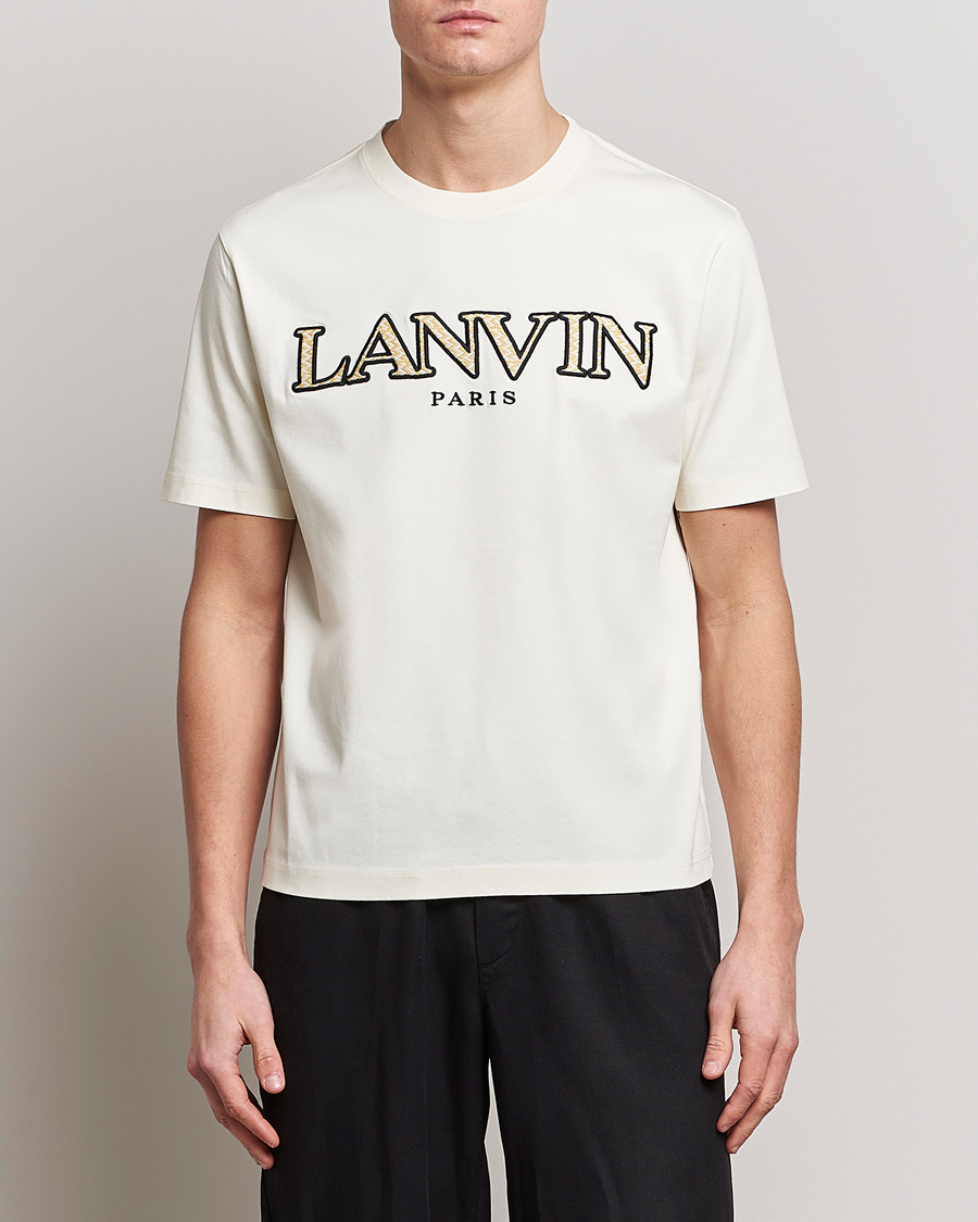 Uomini | T-shirt | Lanvin | Curb Embroidered Logo T-Shirt Milk