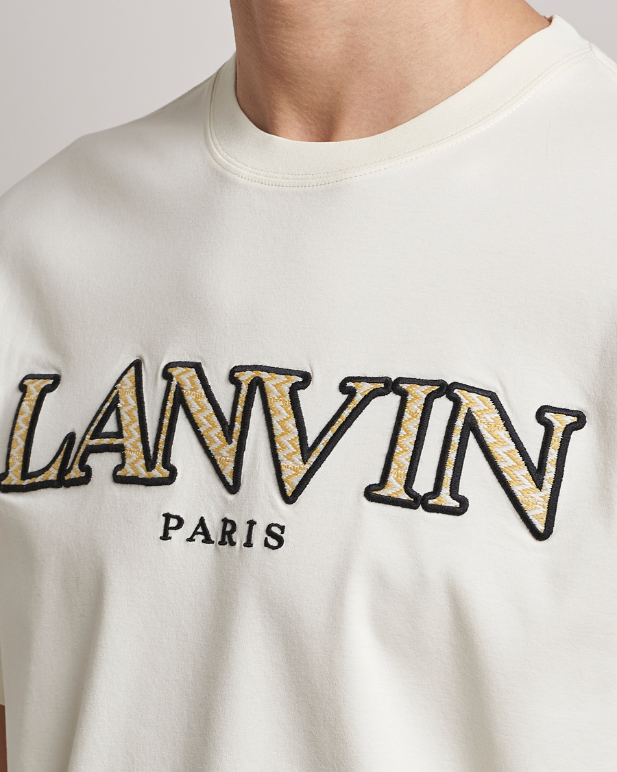 Uomini | T-shirt | Lanvin | Curb Embroidered Logo T-Shirt Milk