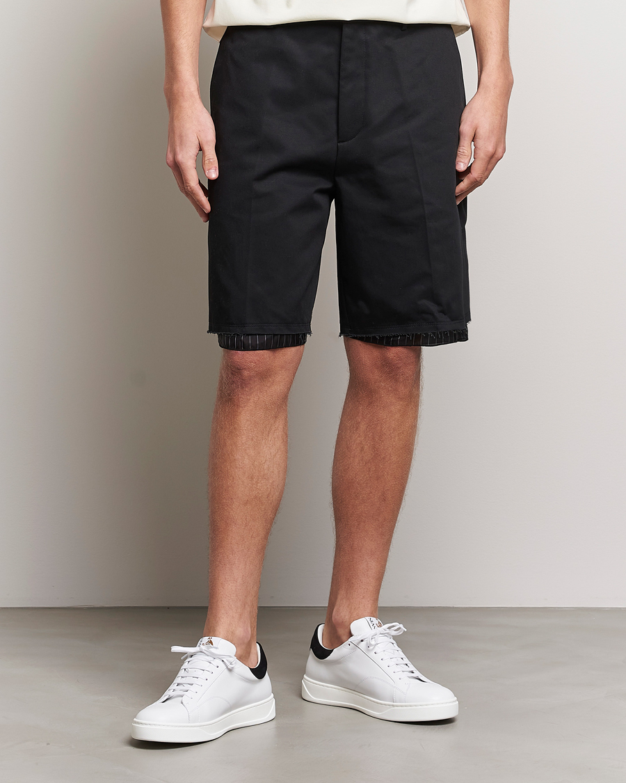Uomini | Pantaloncini | Lanvin | Raw Edge Tailored Shorts Black