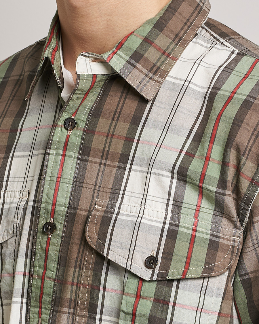 Uomini | Camicie | Filson | Washed Feather Cloth Shirt Sage/Olive Plaid