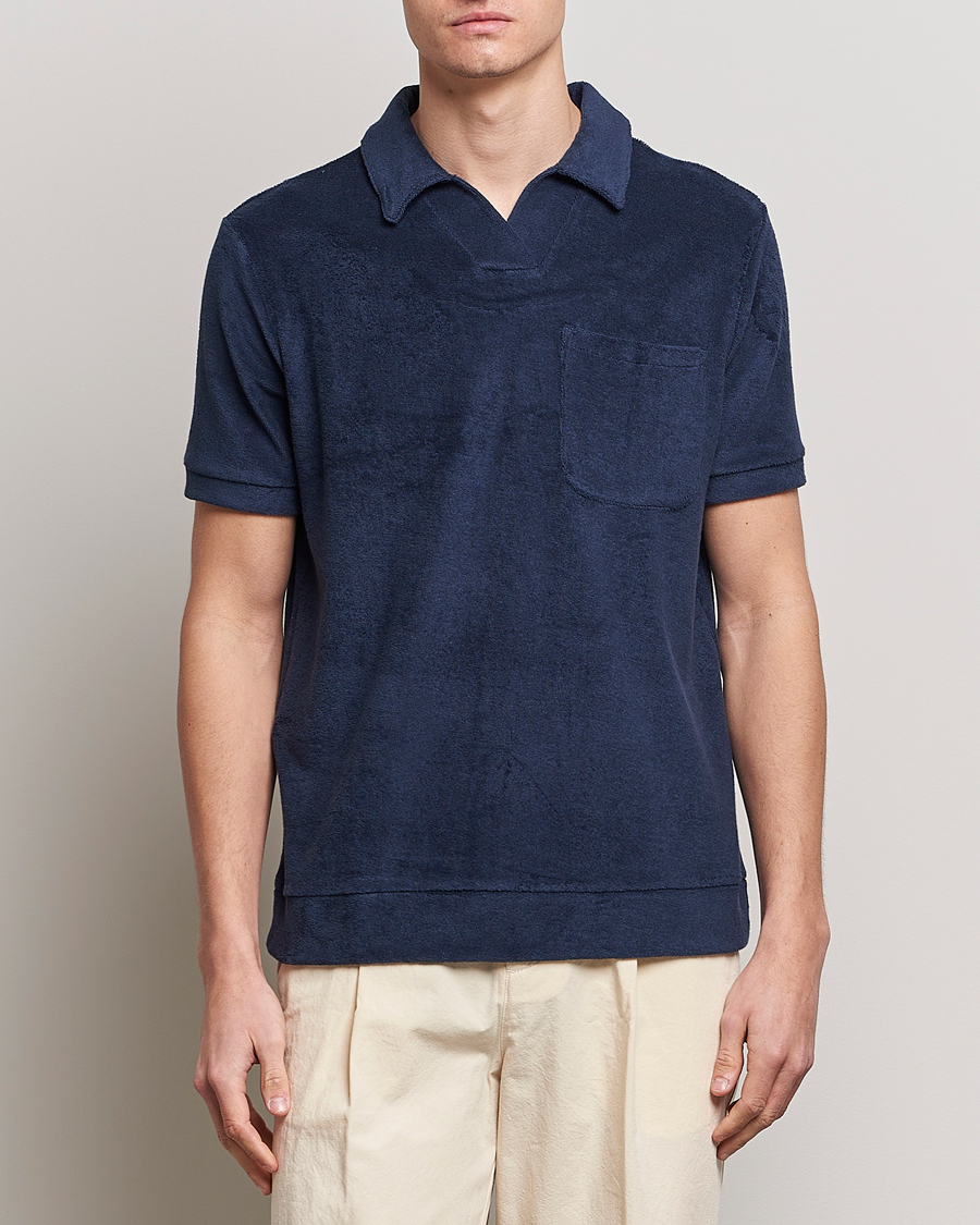 Uomini | Polo | The Resort Co | Terry Polo Shirt Navy