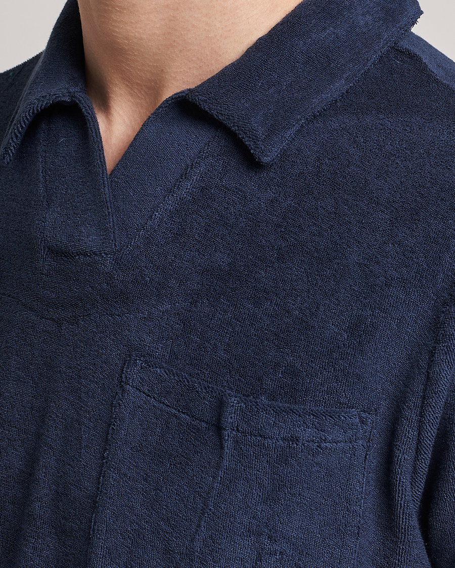 Uomini | Polo | The Resort Co | Terry Polo Shirt Navy
