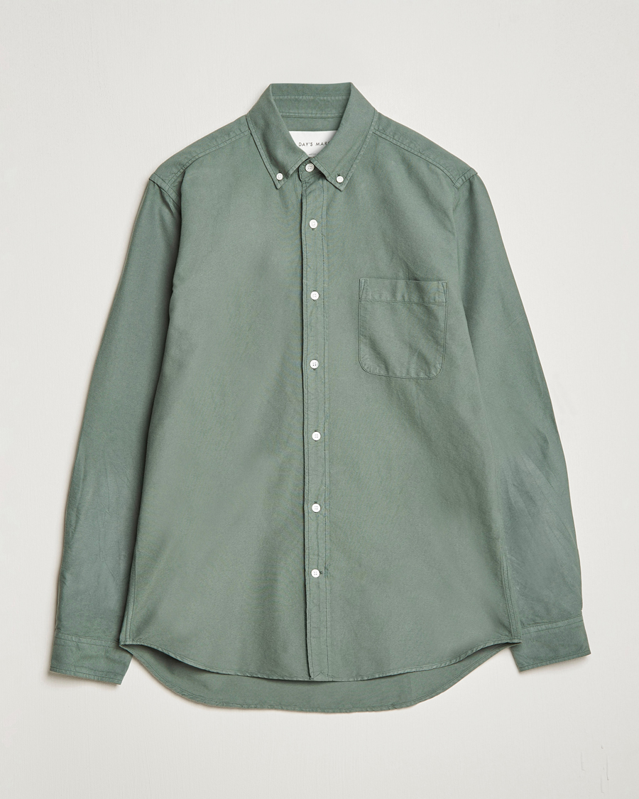 Uomini | Camicie | A Day's March | Moorgate Dyed Oxford Shirt Dusty Green