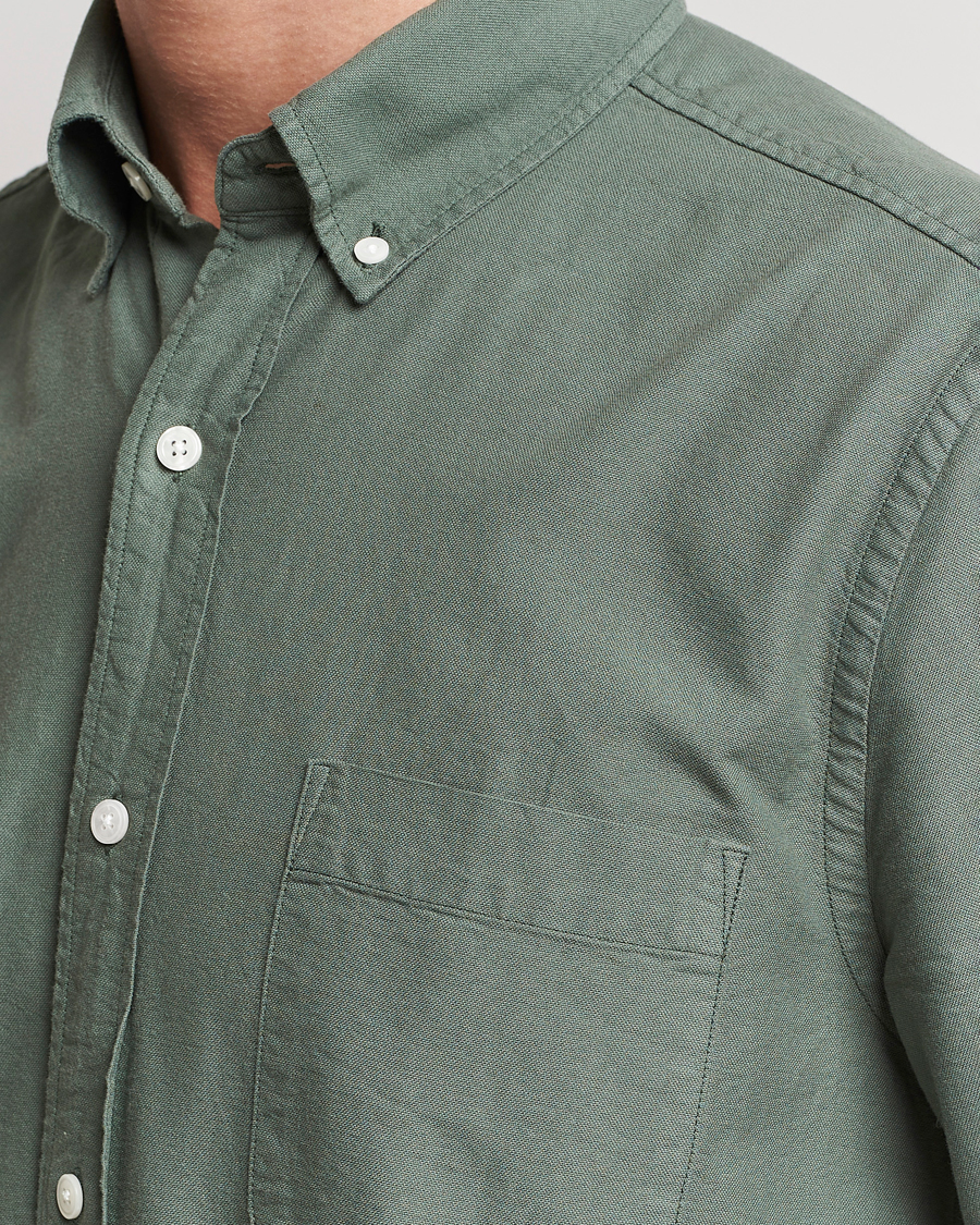 Uomini | Camicie | A Day's March | Moorgate Dyed Oxford Shirt Dusty Green