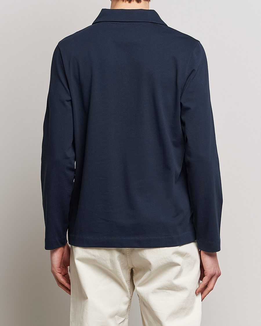 Uomini | Maglieria | A Day's March | Branford Long Sleeve Jersey Polo Navy