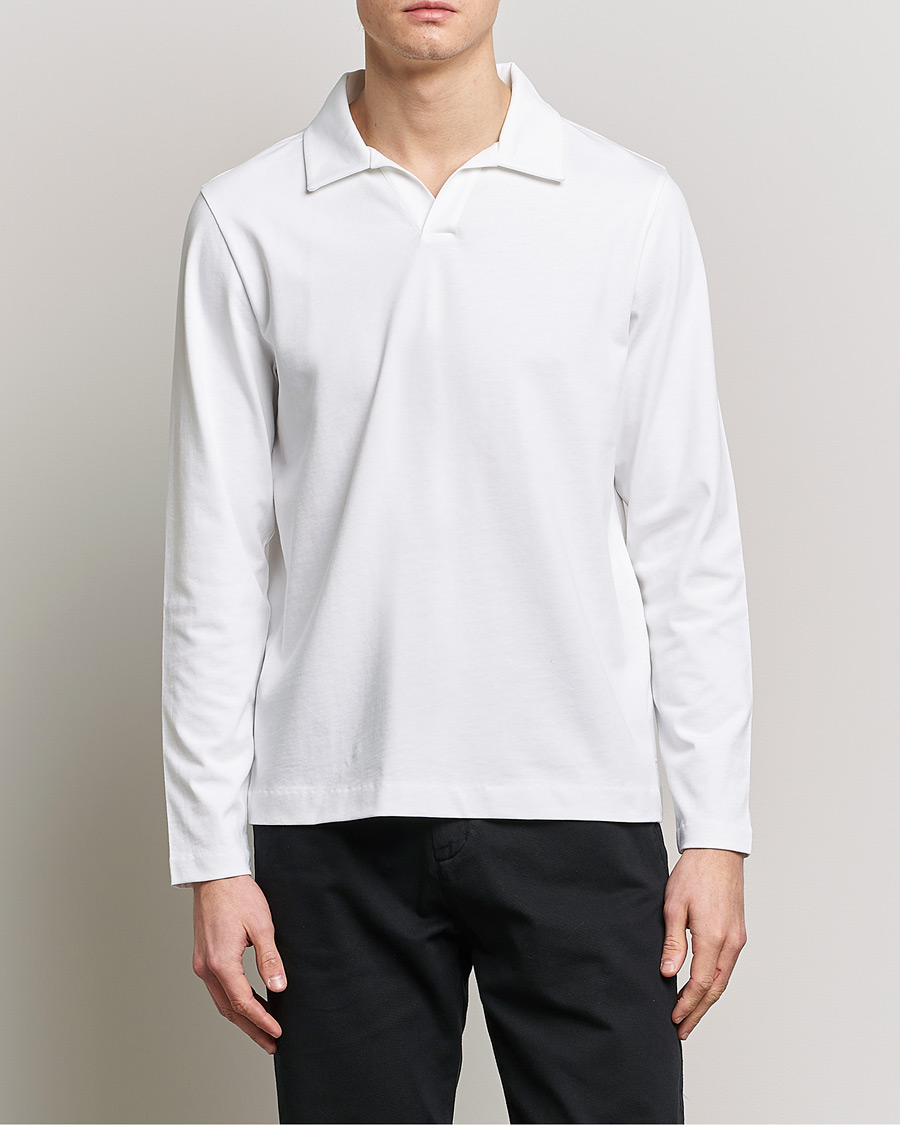 Uomini | Maglieria | A Day's March | Branford Long Sleeve Jersey Polo Off White