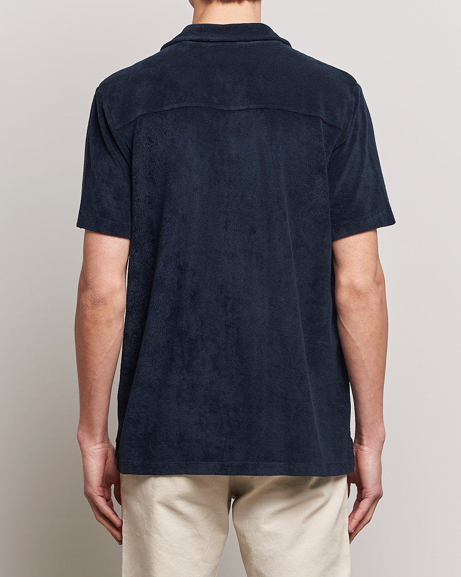 Uomini | Camicie | A Day's March | Yamu Short Sleeve Terry Shirt Navy
