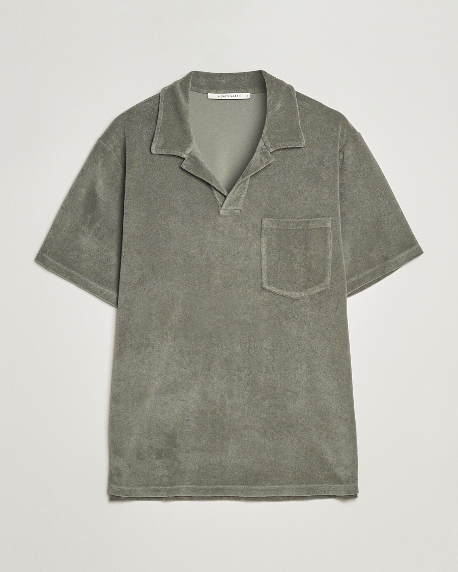 Uomini | Polo | A Day's March | Terry Polo Dusty Green